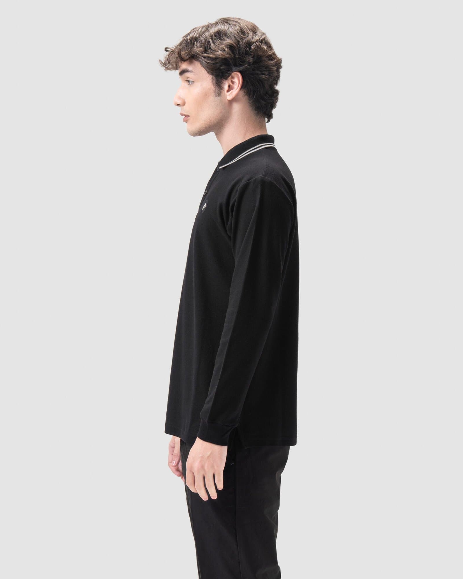PS - Polo Shirt LS Black - Image 5