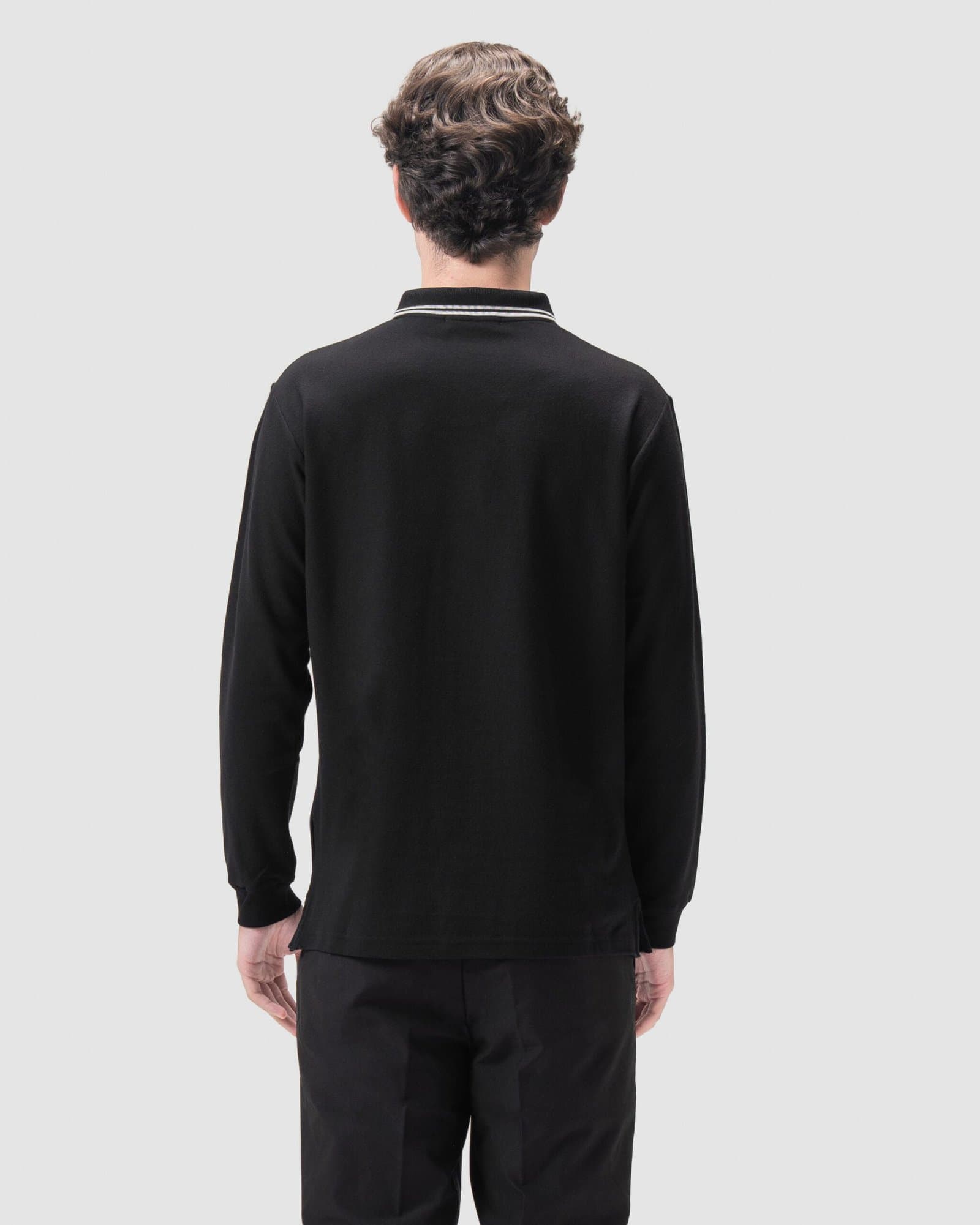 PS - Polo Shirt LS Black - Image 4